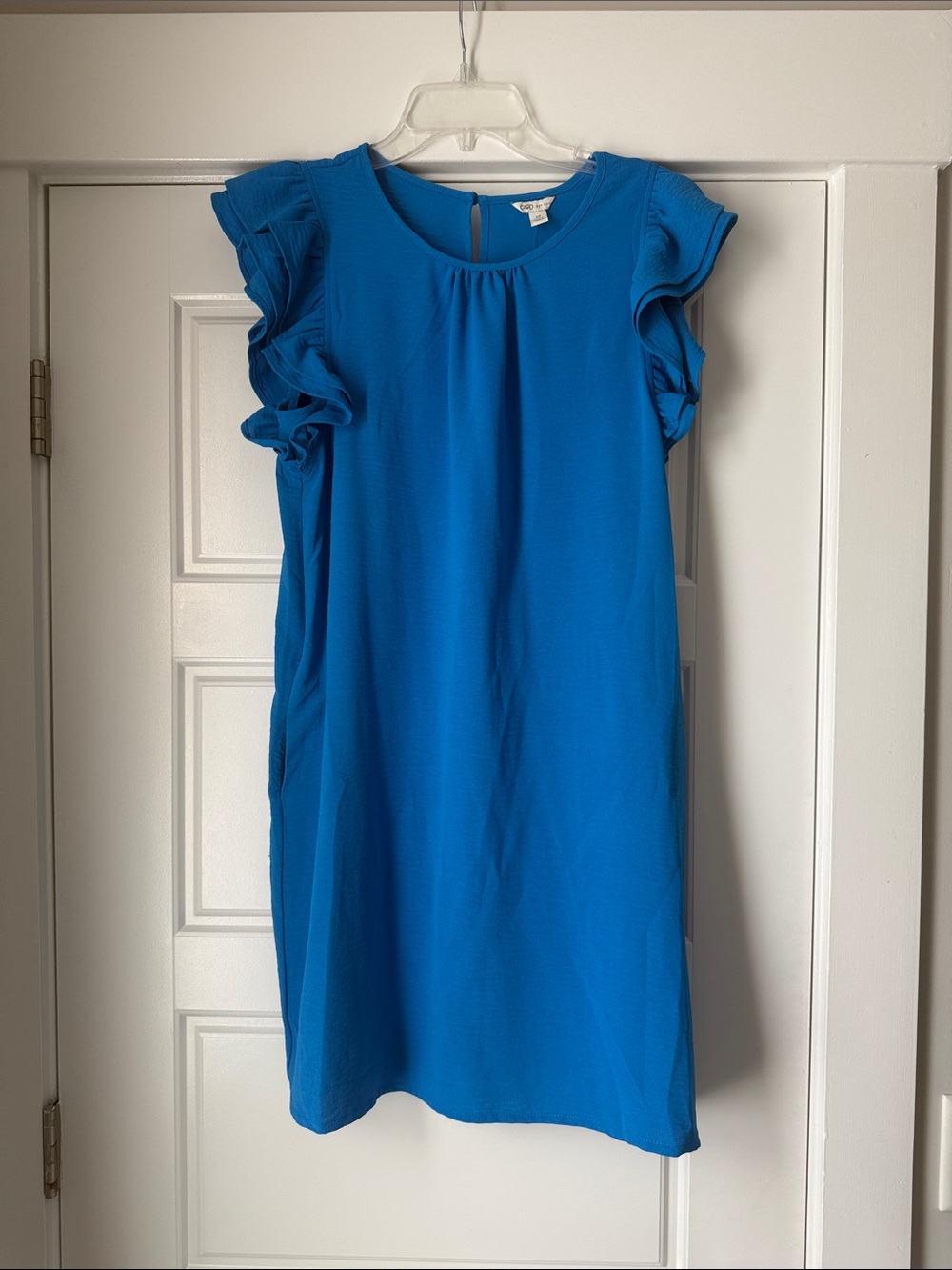 Cato Royal Blue Ruffle Sleeve Casual Dress